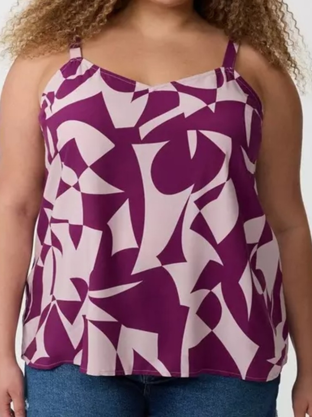 torrid Purple and Pale Pink Abstract Print Camisole